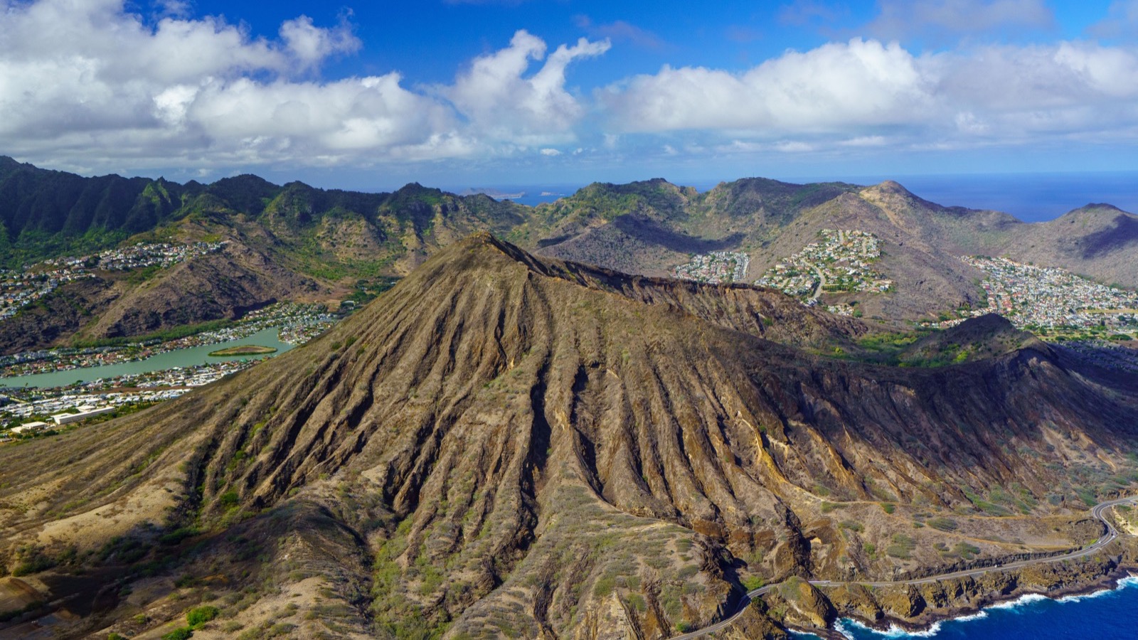 Aerial view of Koko Head, Hawaiʻi Kai, and the East Honolulu coastline