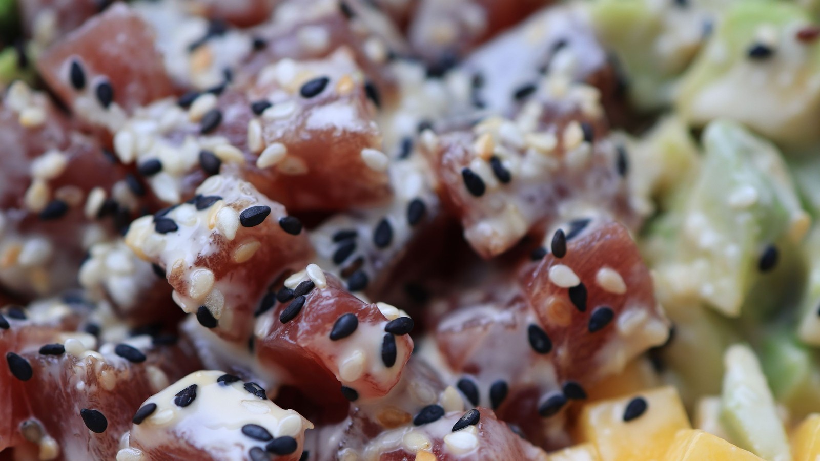 Illustrative stock photo of an ahi poke bowl.