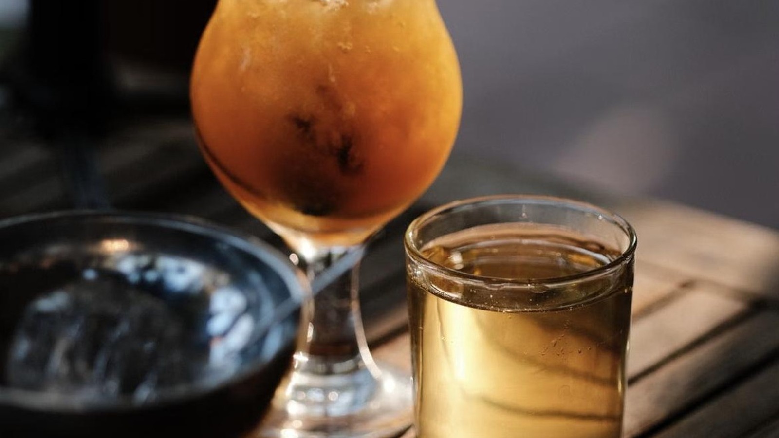 Illustrative stock photo of an amber cocktail.