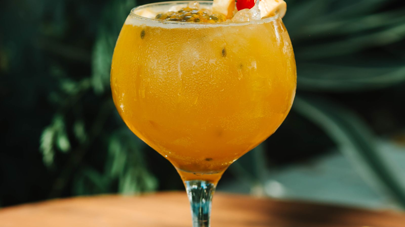 Illustrative stock photo of a cocktail in warm sunlight.